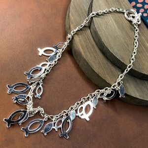 Best Christian fish silver toned necklace